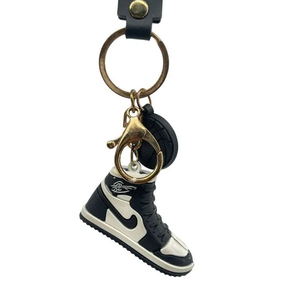 Forever Sports Nike Jordan 01 Sneaker Keychain | Black Basketball Shoe Key Ring